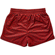 MUAY THAI SHORTS (MID THIGH CUT) - RED CROCODILE