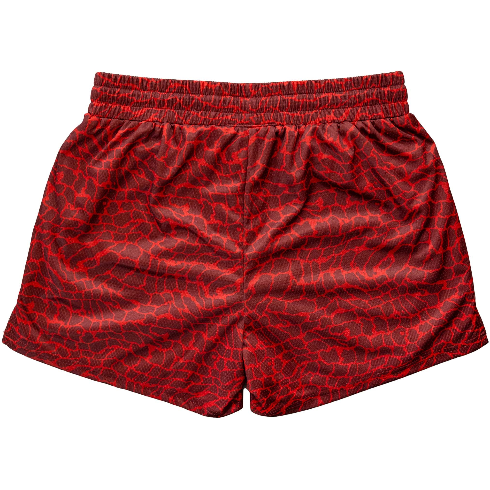 MUAY THAI SHORTS (MID THIGH CUT) - RED CROCODILE