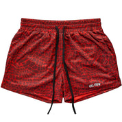 MUAY THAI SHORTS (MID THIGH CUT) - RED CROCODILE