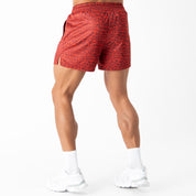 MUAY THAI SHORTS (MID THIGH CUT) - RED CROCODILE