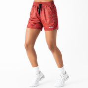 MUAY THAI SHORTS (MID THIGH CUT) - RED CROCODILE