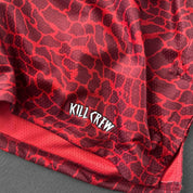 MUAY THAI SHORTS (MID THIGH CUT) - RED CROCODILE