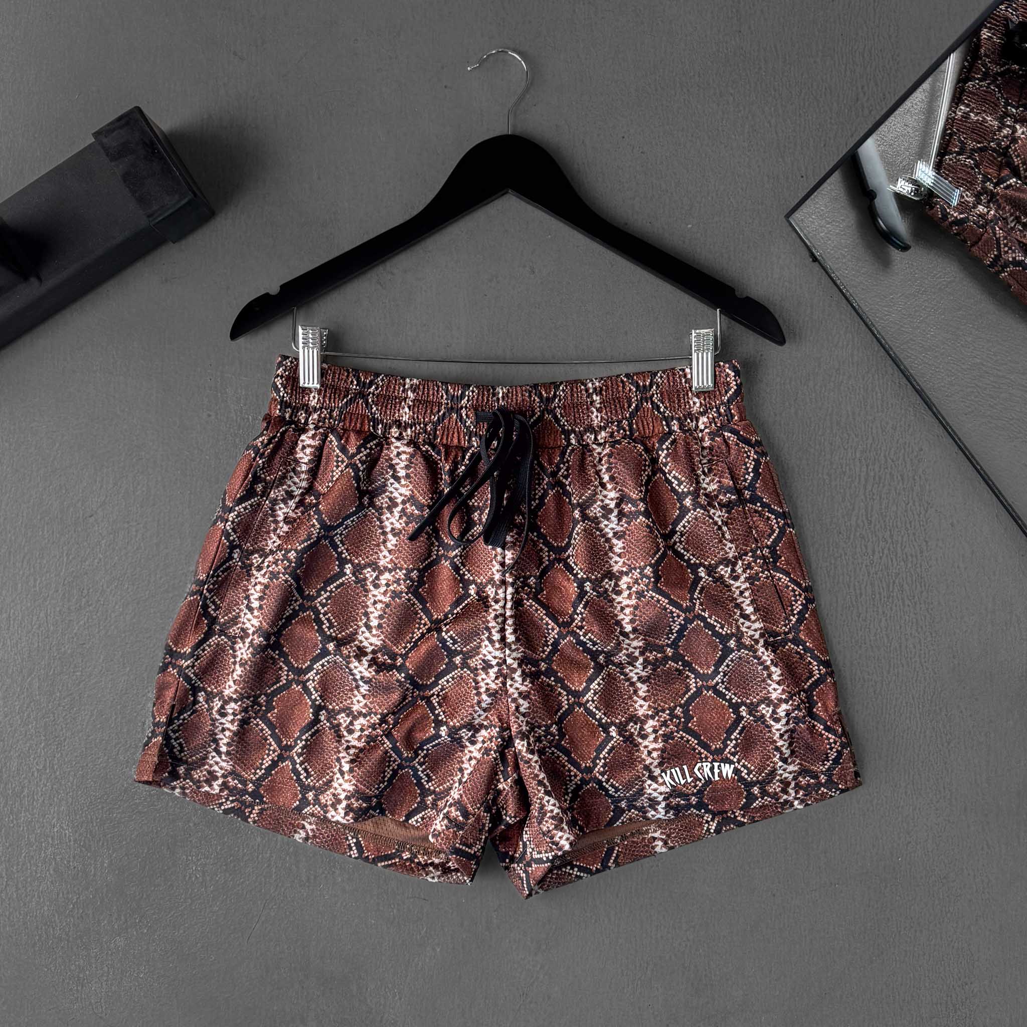 MUAY THAI SHORTS (MID THIGH CUT) - RATTLESNAKE