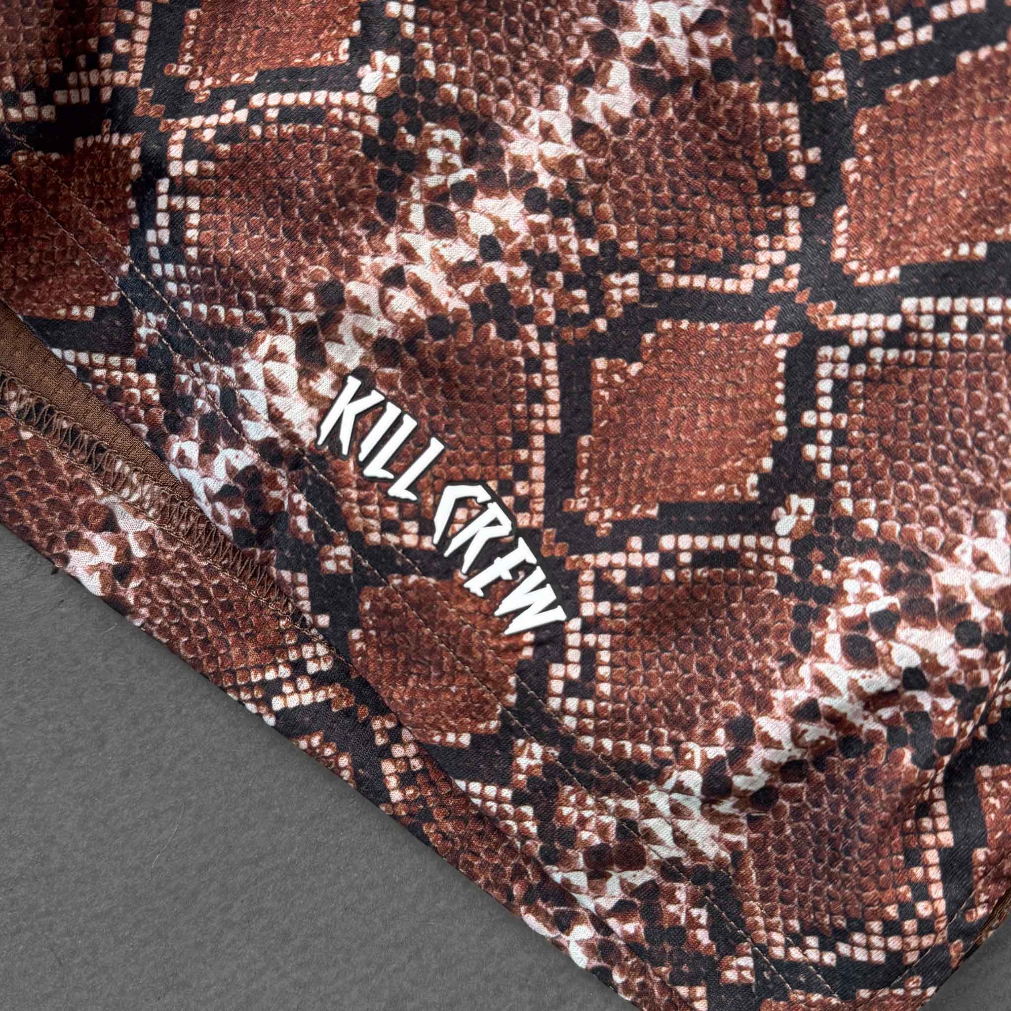 MUAY THAI SHORTS (MID THIGH CUT) - RATTLESNAKE