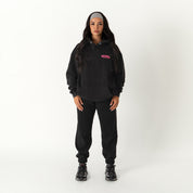 OVERSIZED LUX RIGOROUS TRAINING HOODIE - BLACK / PINK