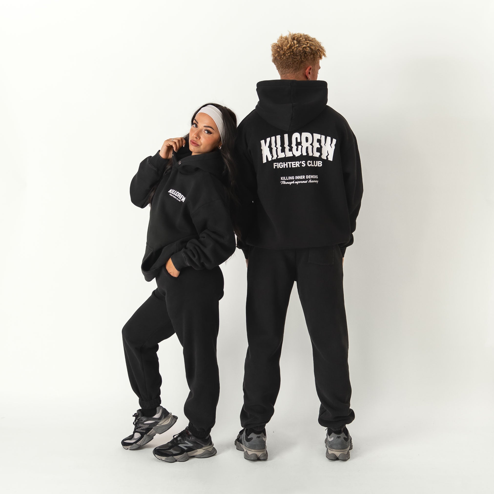メンズウェア RUFFLOG RACING LOGO HOODIE PANTS SET UP OVERSIZED LUX RIGOROUS TRAINING HOODIE - BLACK / WHITE – Kill Crew