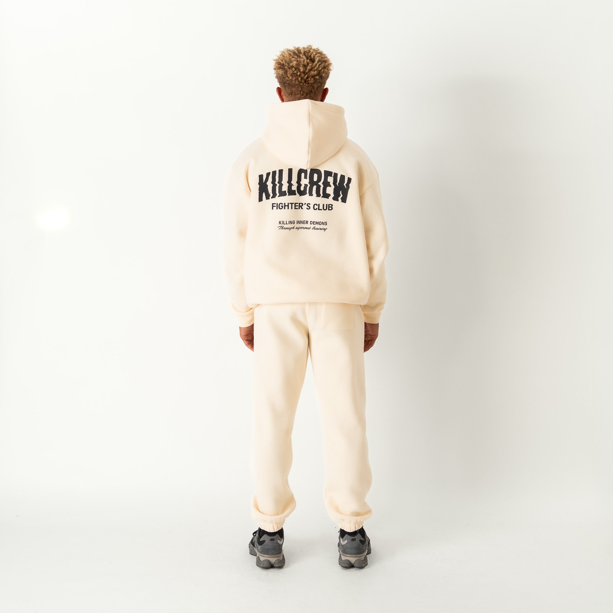 OVERSIZED LUX RIGOROUS TRAINING HOODIE - CREAM / BLACK