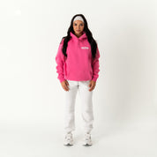 OVERSIZED LUX RIGOROUS TRAINING HOODIE - PINK / WHITE