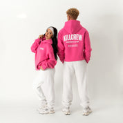 OVERSIZED LUX RIGOROUS TRAINING HOODIE - PINK / WHITE