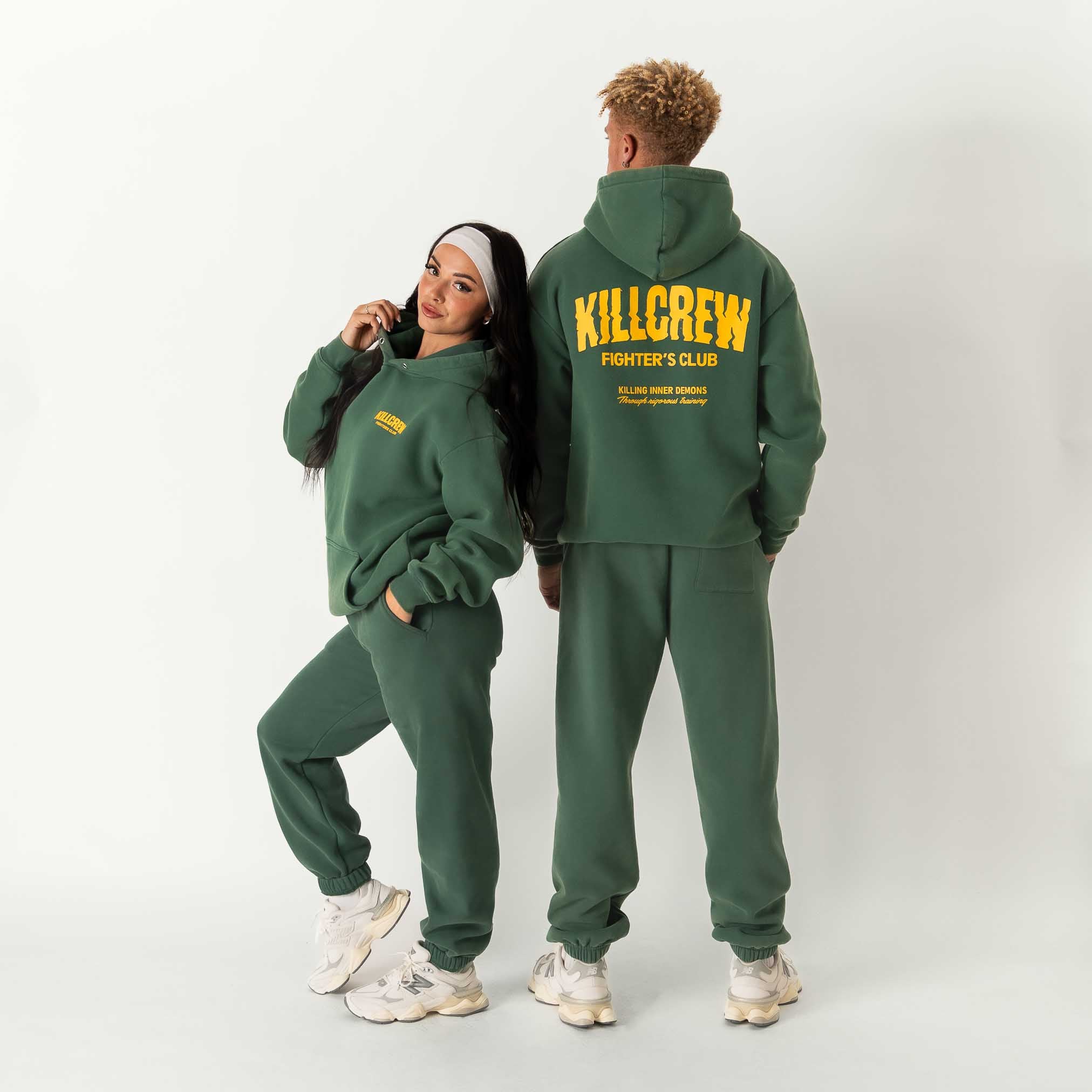 OVERSIZED LUX RIGOROUS TRAINING HOODIE - GREEN / GOLD