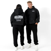 OVERSIZED LUX RIGOROUS TRAINING HOODIE - BLACK / WHITE