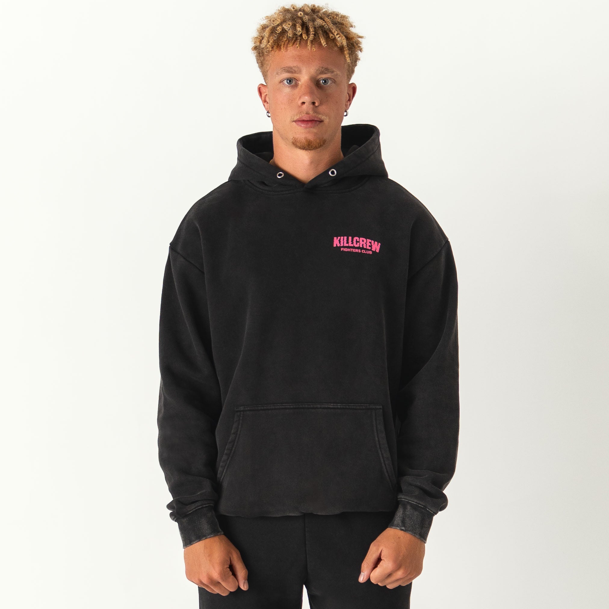 OVERSIZED LUX RIGOROUS TRAINING HOODIE - BLACK / PINK