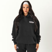 OVERSIZED LUX RIGOROUS TRAINING HOODIE - BLACK / WHITE