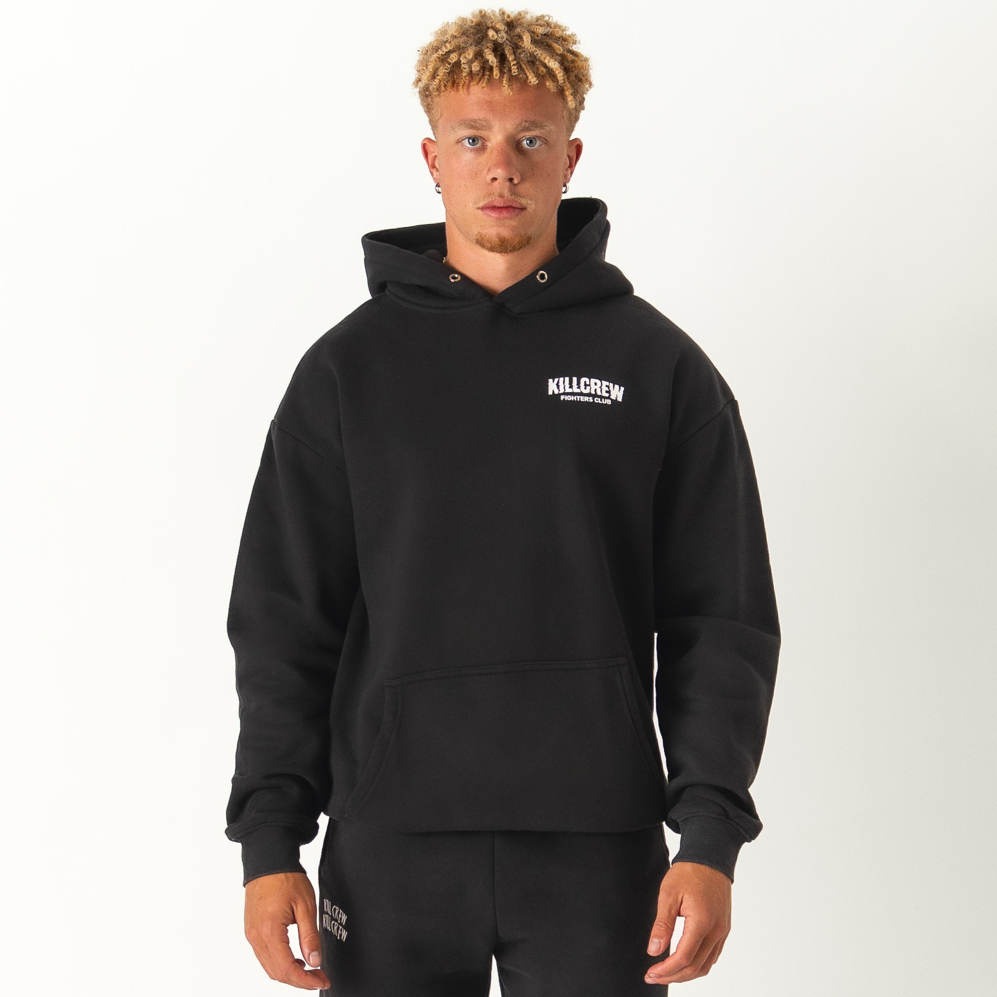 OVERSIZED LUX RIGOROUS TRAINING HOODIE - BLACK / WHITE
