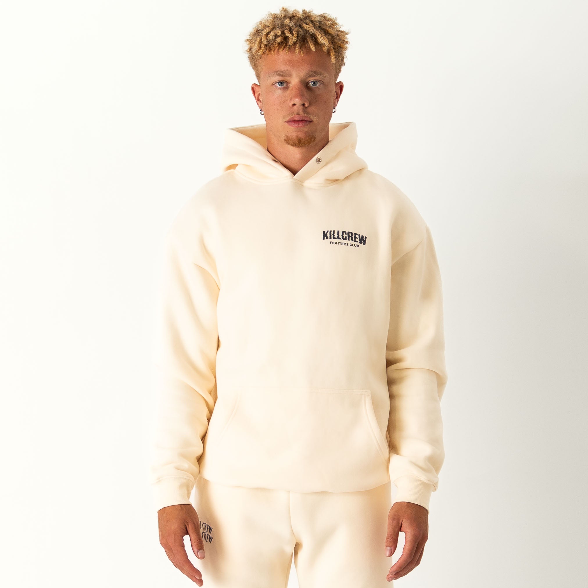 OVERSIZED LUX RIGOROUS TRAINING HOODIE - CREAM / BLACK