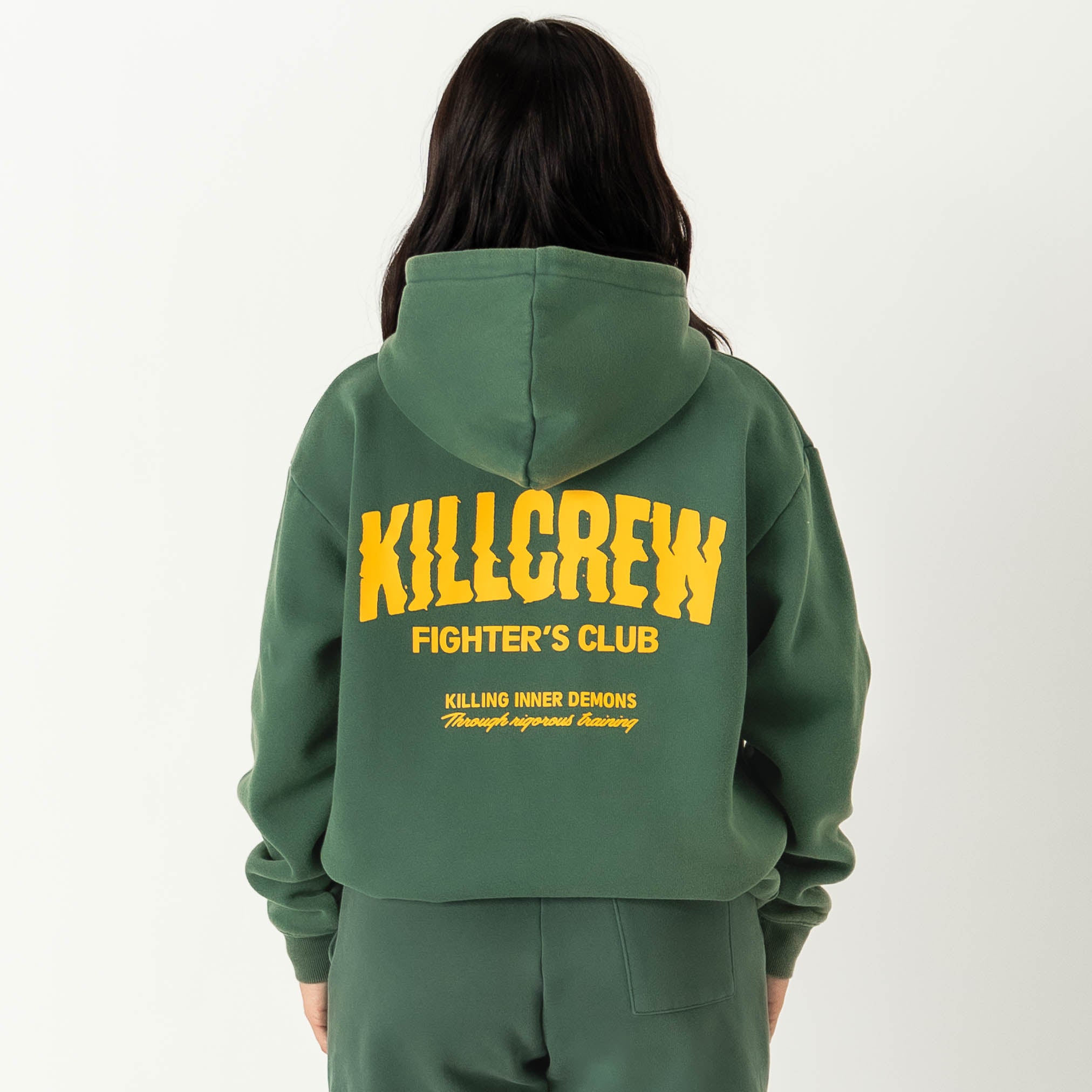 OVERSIZED LUX RIGOROUS TRAINING HOODIE - GREEN / GOLD