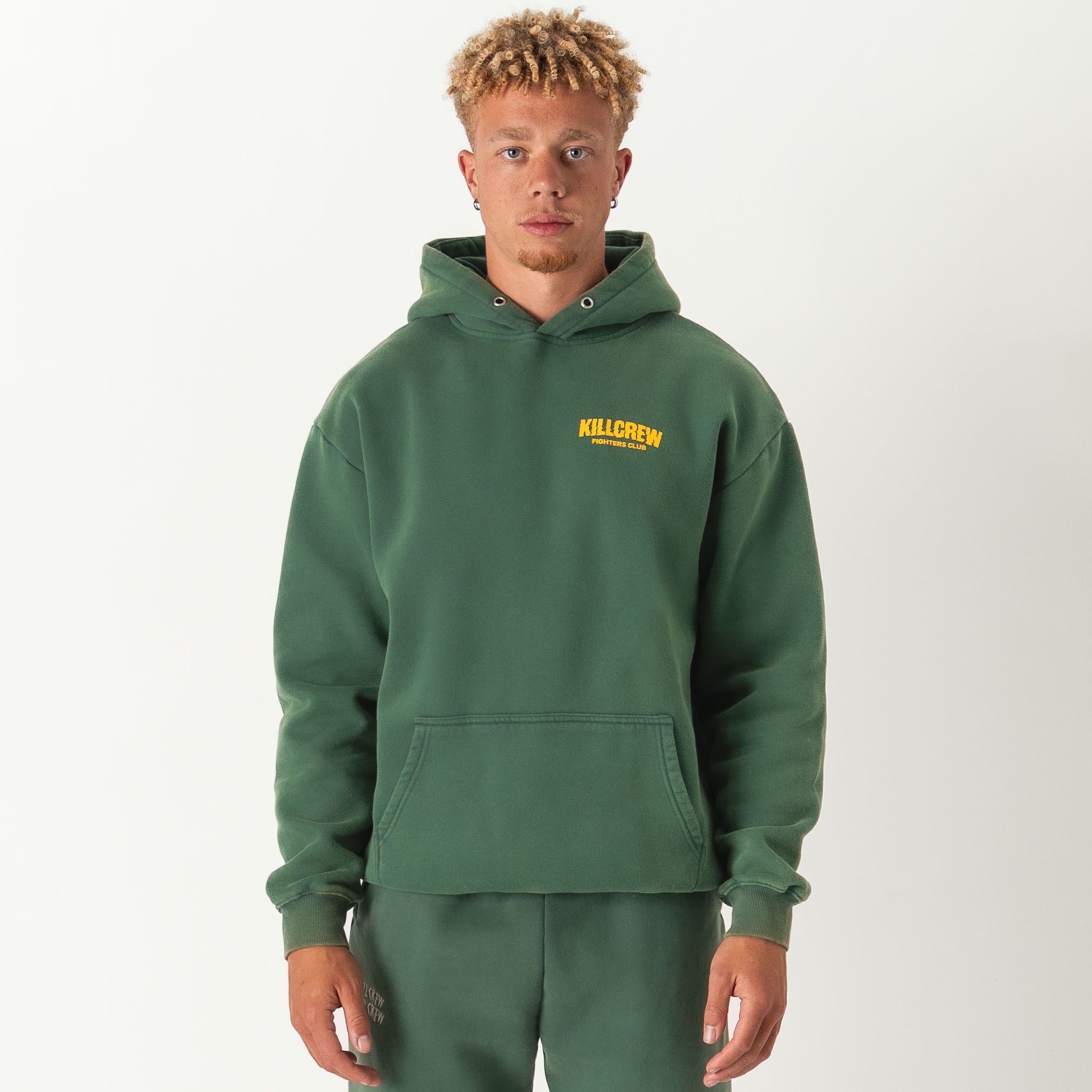 OVERSIZED LUX RIGOROUS TRAINING HOODIE - GREEN / GOLD