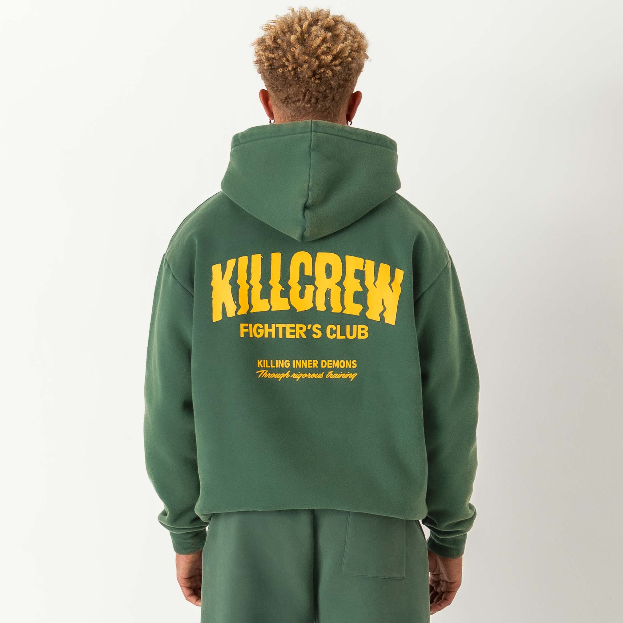OVERSIZED LUX RIGOROUS TRAINING HOODIE - GREEN / GOLD