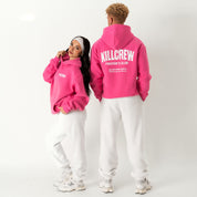 OVERSIZED LUX RIGOROUS TRAINING HOODIE - PINK / WHITE
