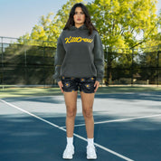 OVERSIZED LUX "SCRIPT" HOODIE - GREY / GOLD