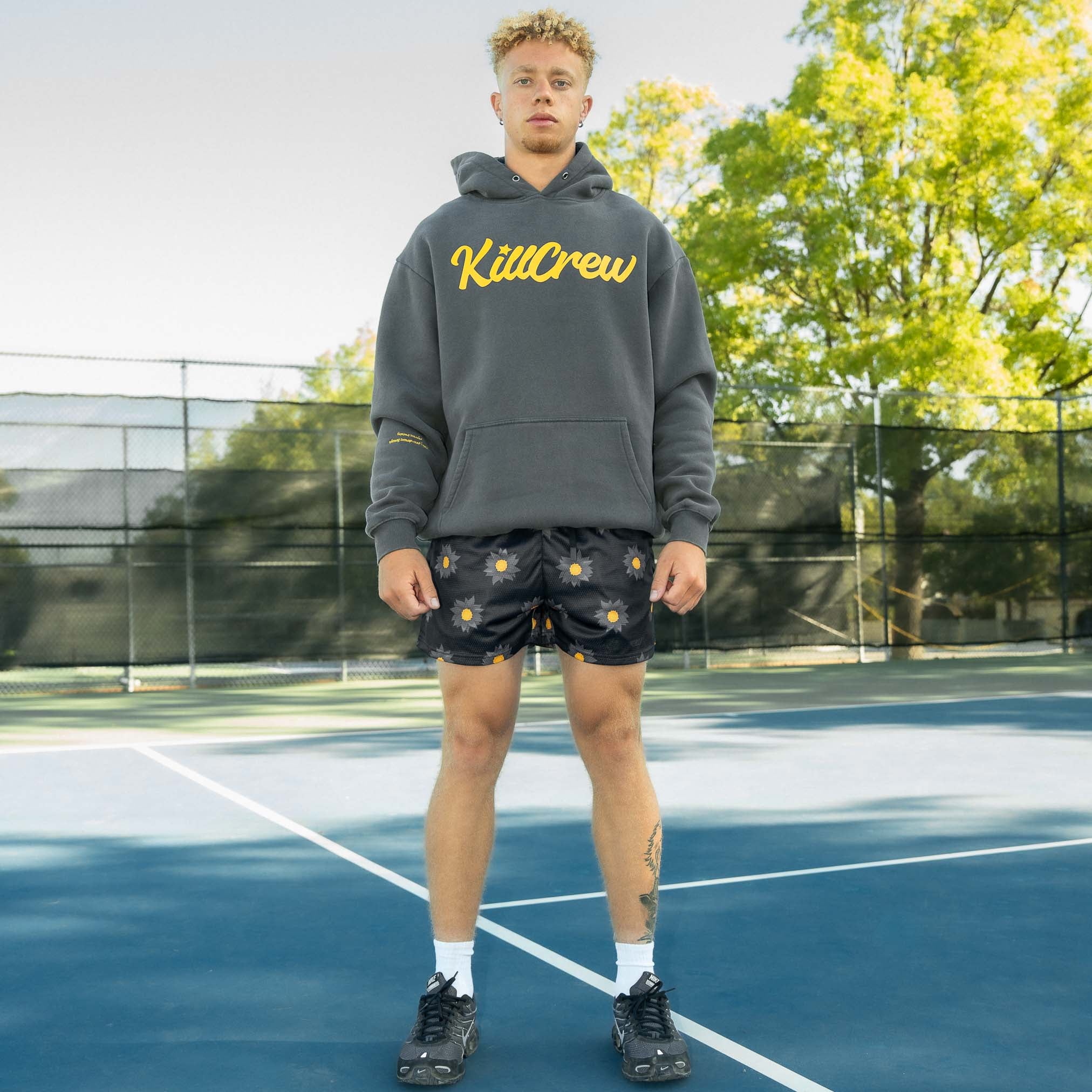 OVERSIZED LUX "SCRIPT" HOODIE - GREY / GOLD