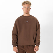 OVERSIZED LUX "SIMPLE" CREWNECK - BROWN