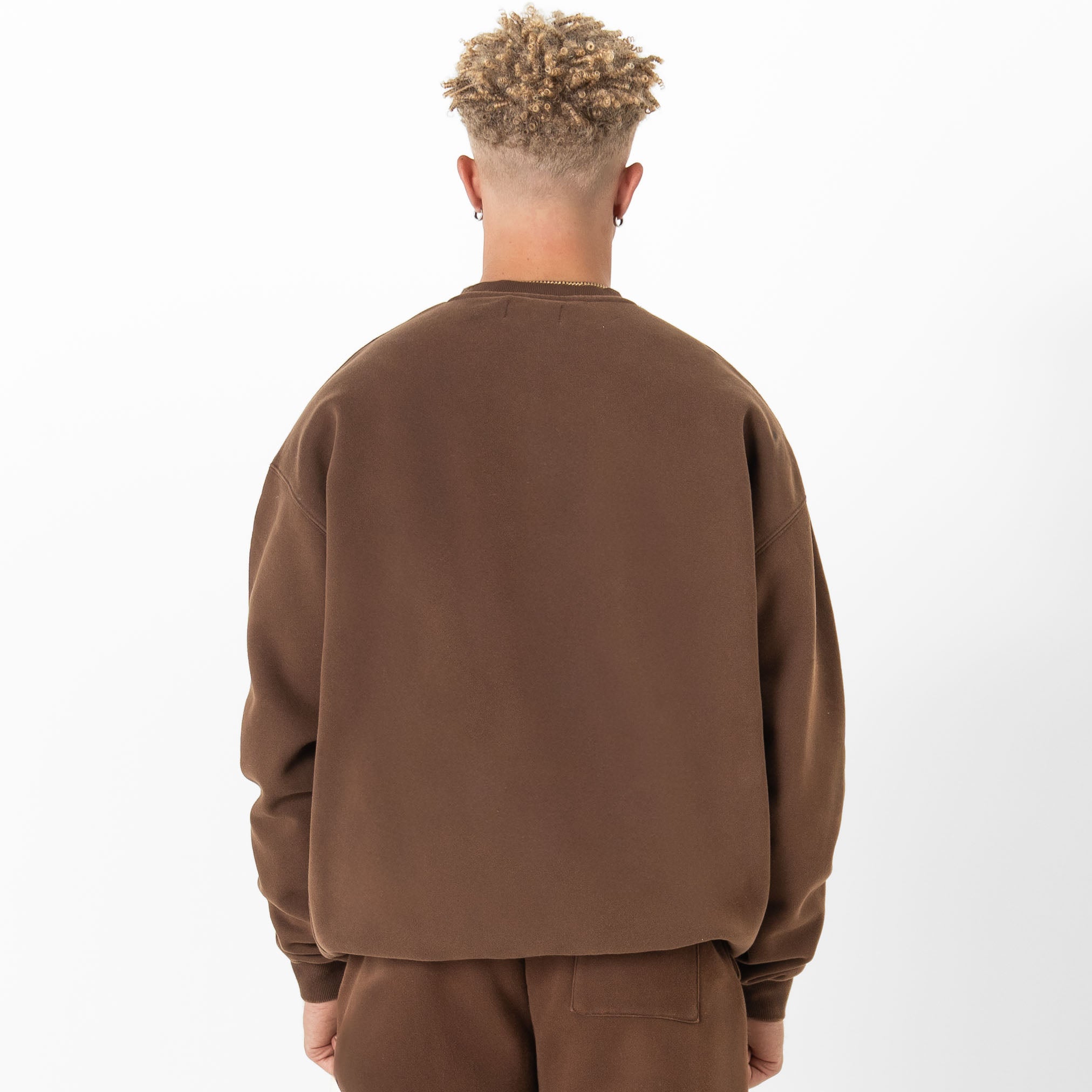 OVERSIZED LUX "SIMPLE" CREWNECK - BROWN