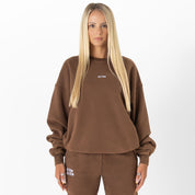 OVERSIZED LUX "SIMPLE" CREWNECK - BROWN