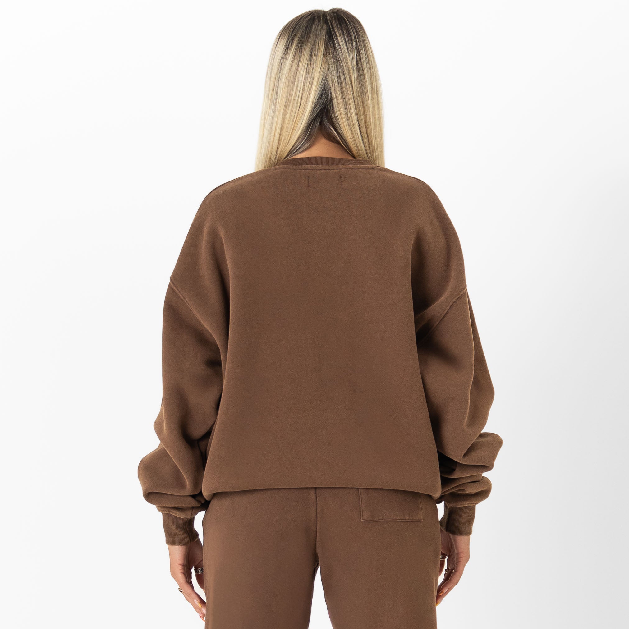 OVERSIZED LUX "SIMPLE" CREWNECK - BROWN