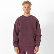 OVERSIZED LUX "SIMPLE" CREWNECK - BURGUNDY