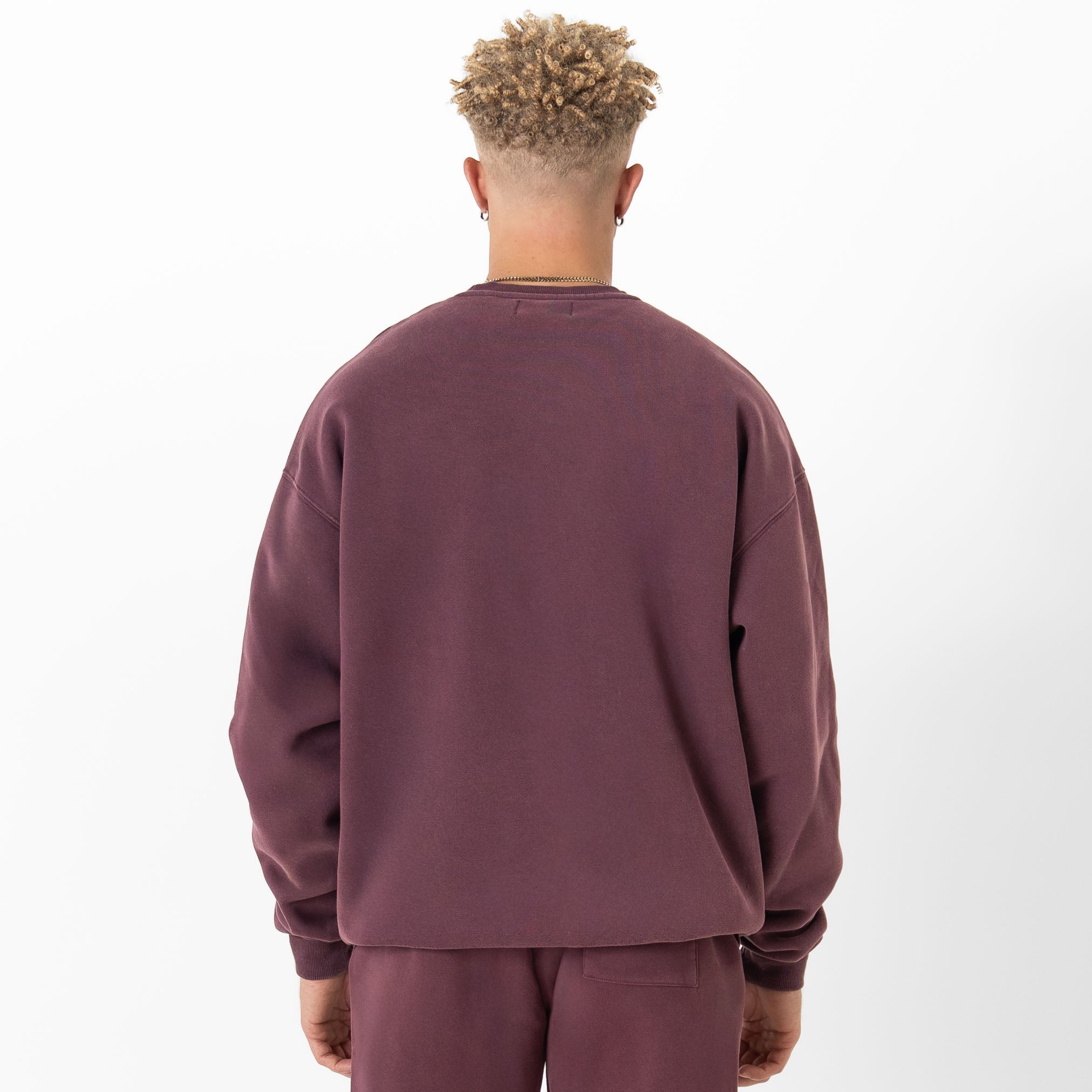 OVERSIZED LUX "SIMPLE" CREWNECK - BURGUNDY