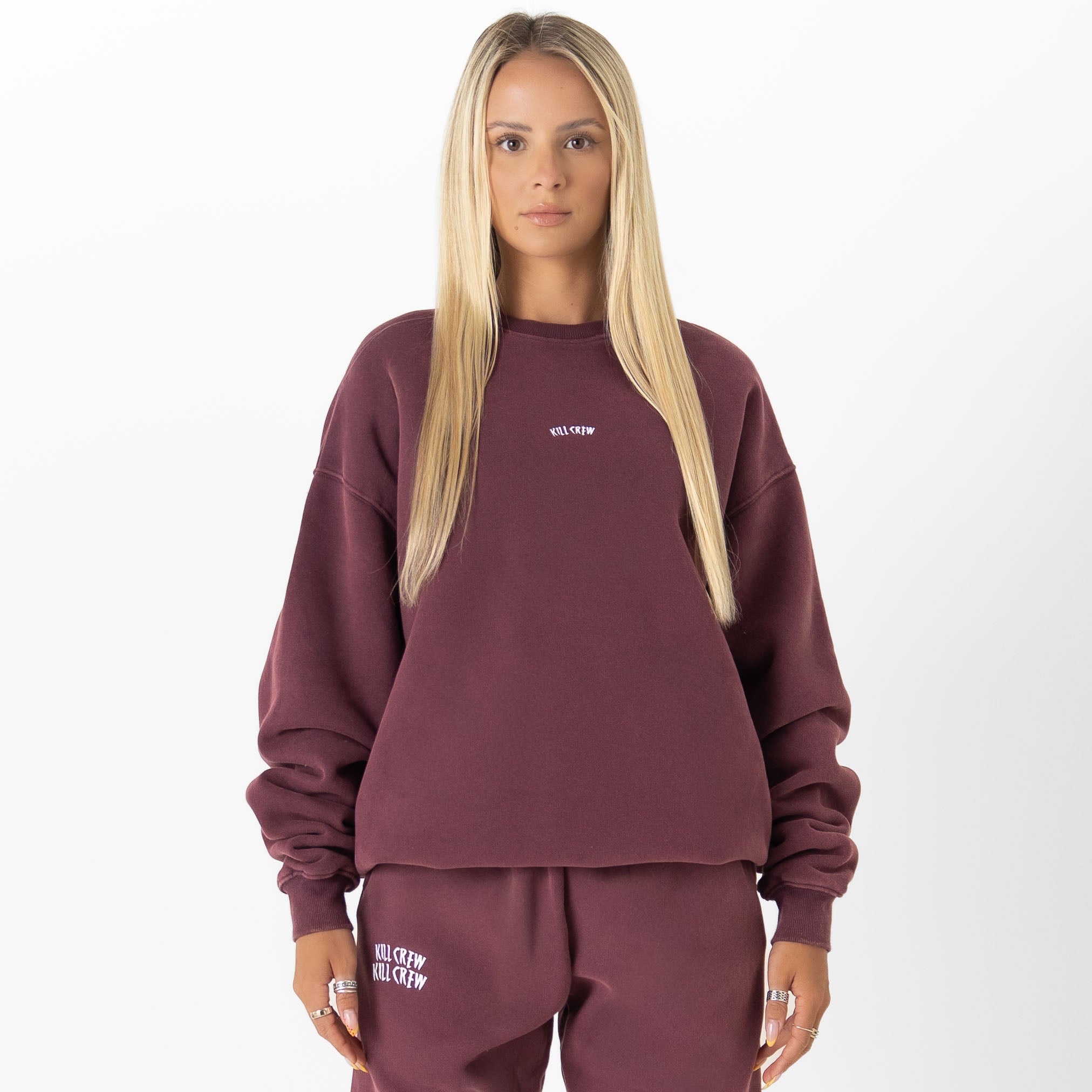 OVERSIZED LUX "SIMPLE" CREWNECK - BURGUNDY