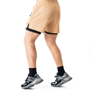 TRAINING SHORT WITH LINER - SAND