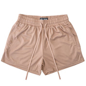 SIMPLE MUAY THAI SHORTS (MID THIGH CUT) - LIGHT SAND