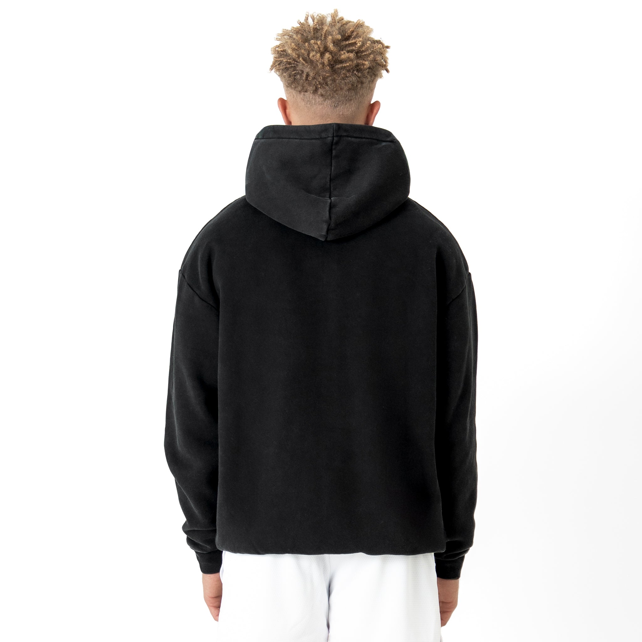 OVERSIZED LUX "SCRIPT" HOODIE - BLACK / WHITE