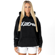 OVERSIZED LUX "SCRIPT" HOODIE - BLACK / WHITE