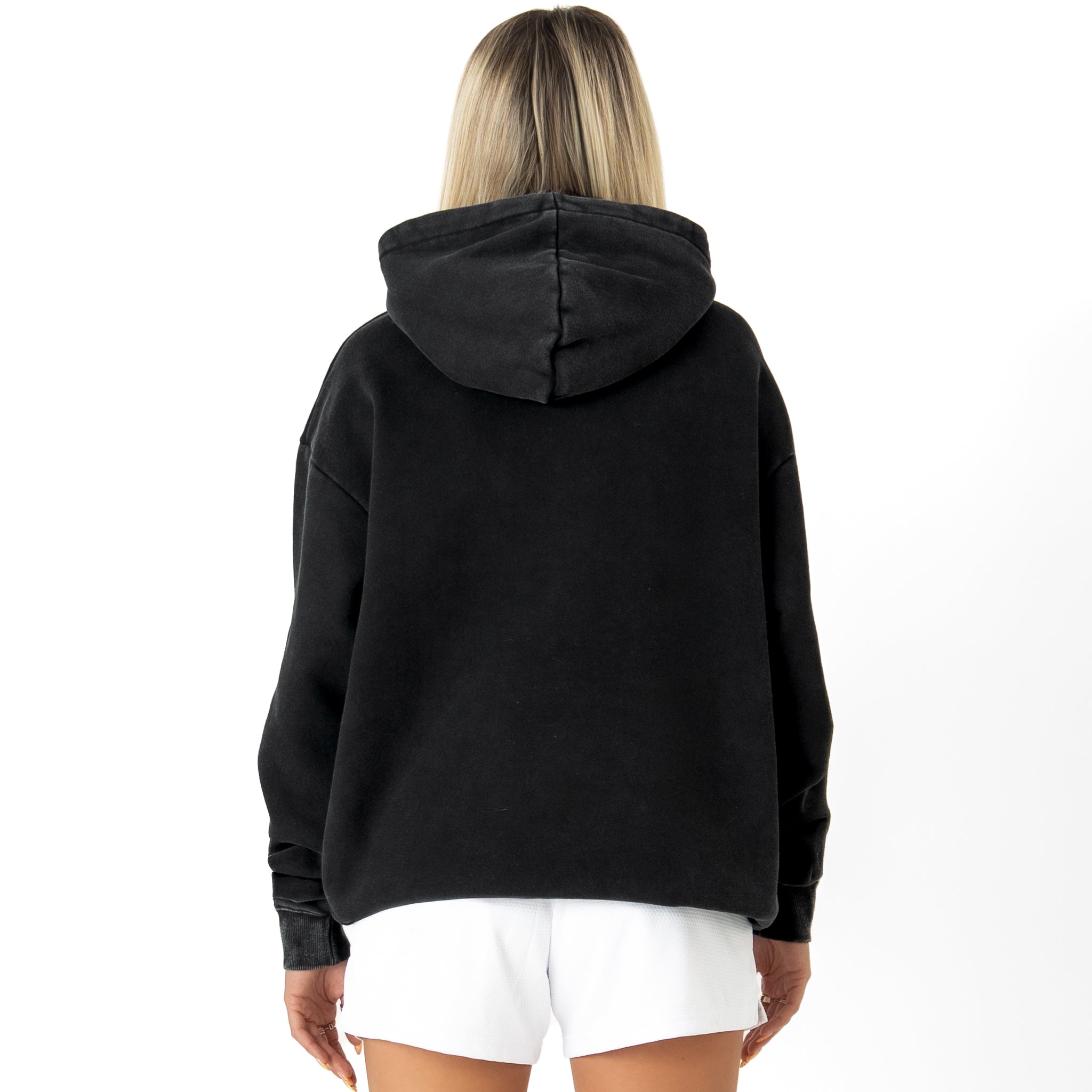 OVERSIZED LUX "SCRIPT" HOODIE - BLACK / WHITE