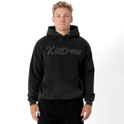 OVERSIZED LUX "SCRIPT" HOODIE - BLACKOUT