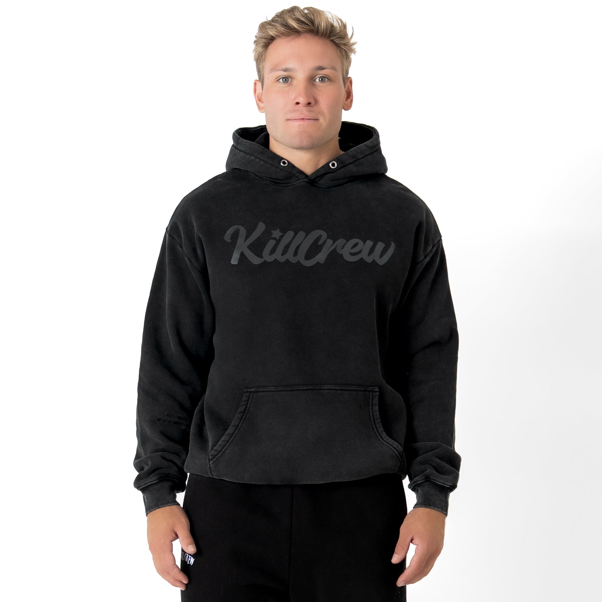 OVERSIZED LUX "SCRIPT" HOODIE - BLACKOUT