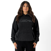 OVERSIZED LUX "SCRIPT" HOODIE - BLACKOUT