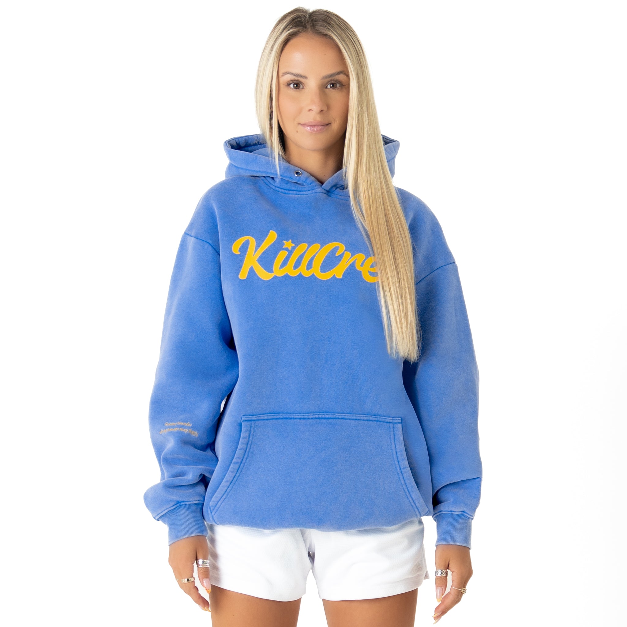 OVERSIZED LUX "SCRIPT" HOODIE - BLUE / GOLD