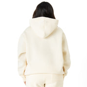 OVERSIZED LUX "SCRIPT" HOODIE - CREAM / BLACK