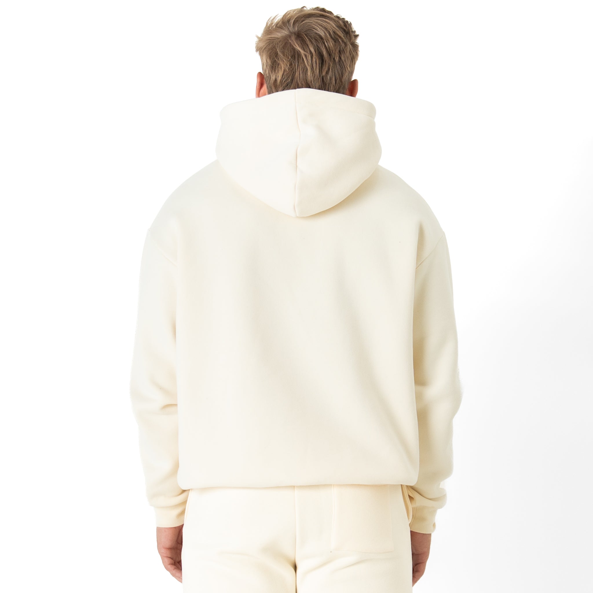 OVERSIZED LUX "SCRIPT" HOODIE - CREAM / BLACK