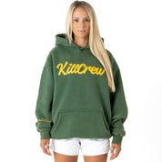 OVERSIZED LUX "SCRIPT" HOODIE - GREEN / GOLD