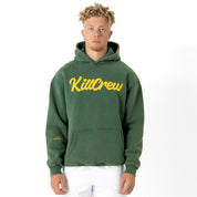 OVERSIZED LUX "SCRIPT" HOODIE - GREEN / GOLD