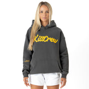 OVERSIZED LUX "SCRIPT" HOODIE - GREY / GOLD
