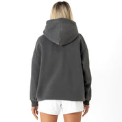 OVERSIZED LUX "SCRIPT" HOODIE - GREY / GOLD