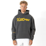 OVERSIZED LUX "SCRIPT" HOODIE - GREY / GOLD