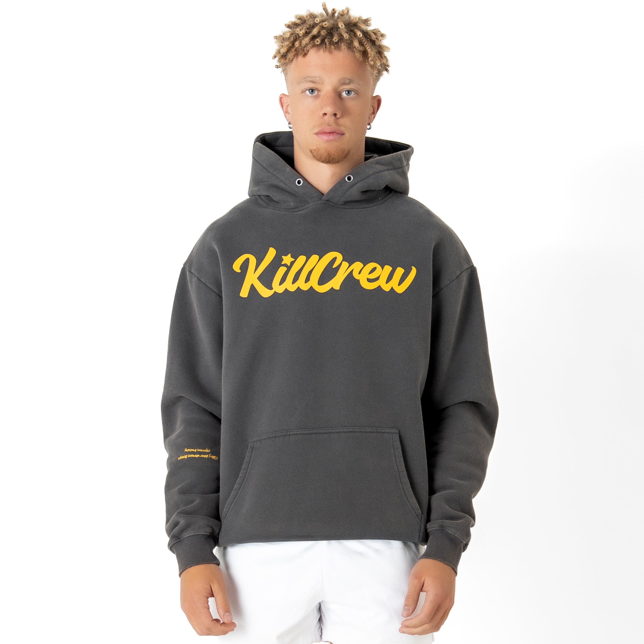 OVERSIZED LUX "SCRIPT" HOODIE - GREY / GOLD