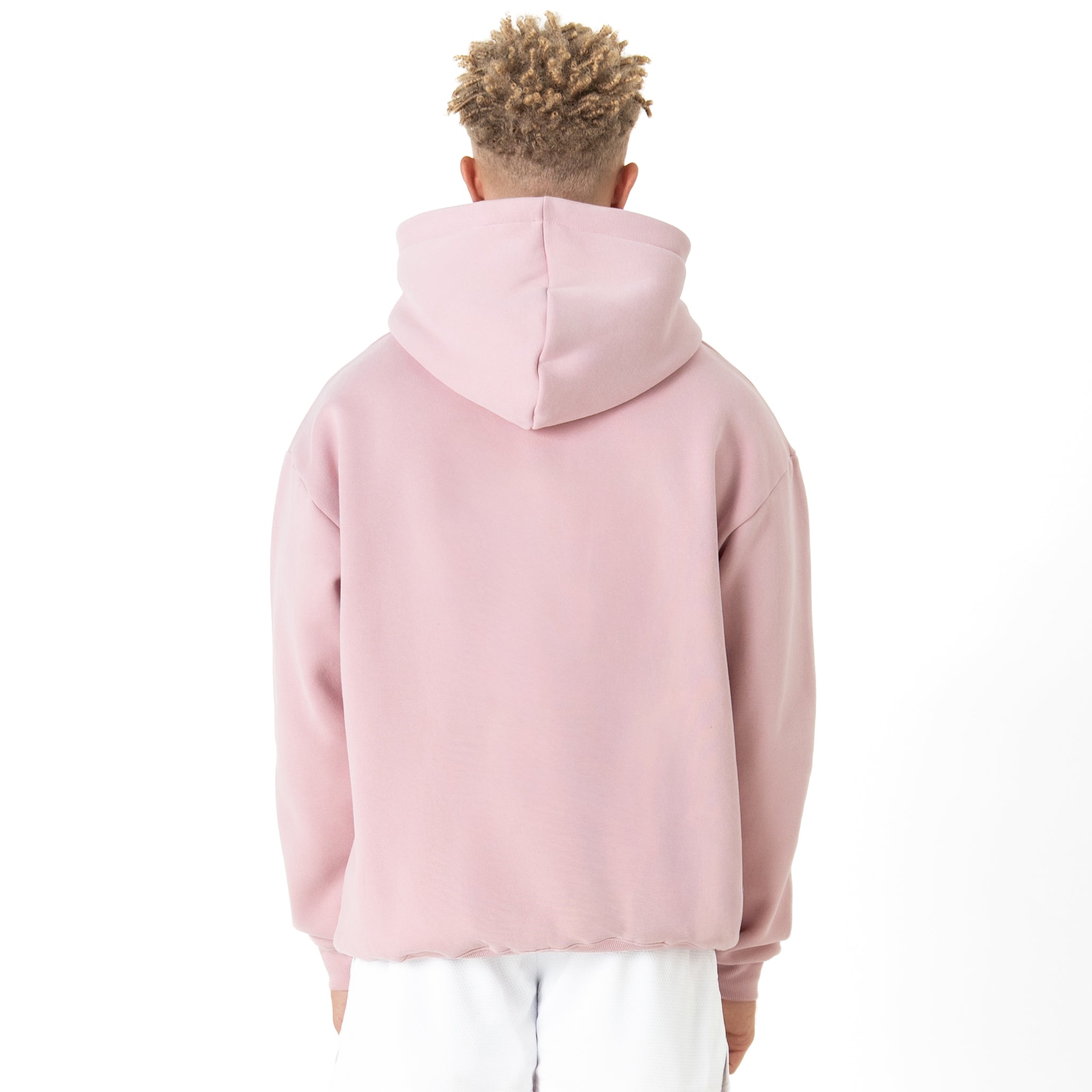 OVERSIZED LUX "SCRIPT" HOODIE - ROSÉ / WHITE
